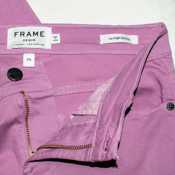 FRAME Denim Le High Skinny Jeans Purple Size 25 - Picture 3 of 12